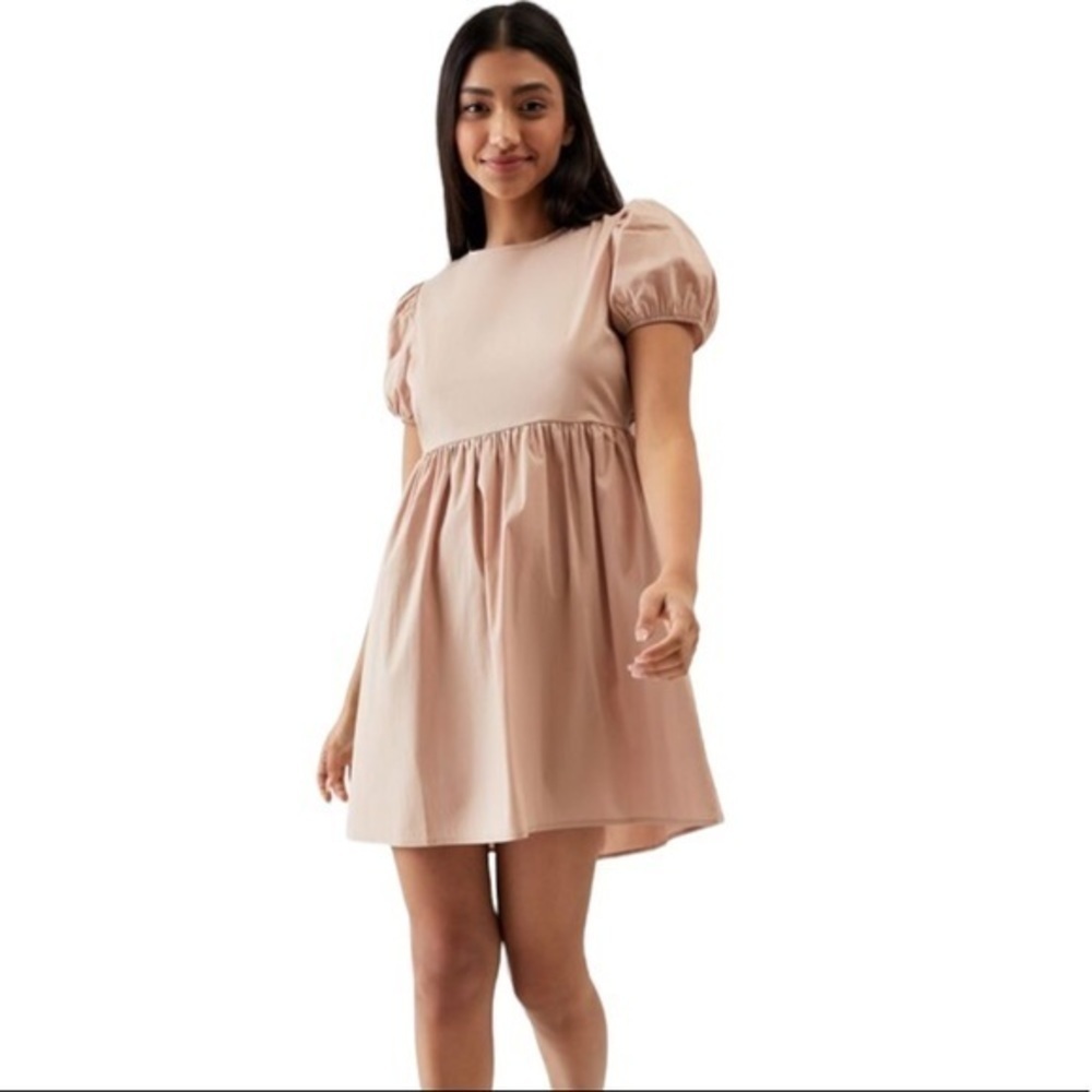 Kendall + Kylie Lace Up Poplin Dress- Blush - Picture 1 of 3